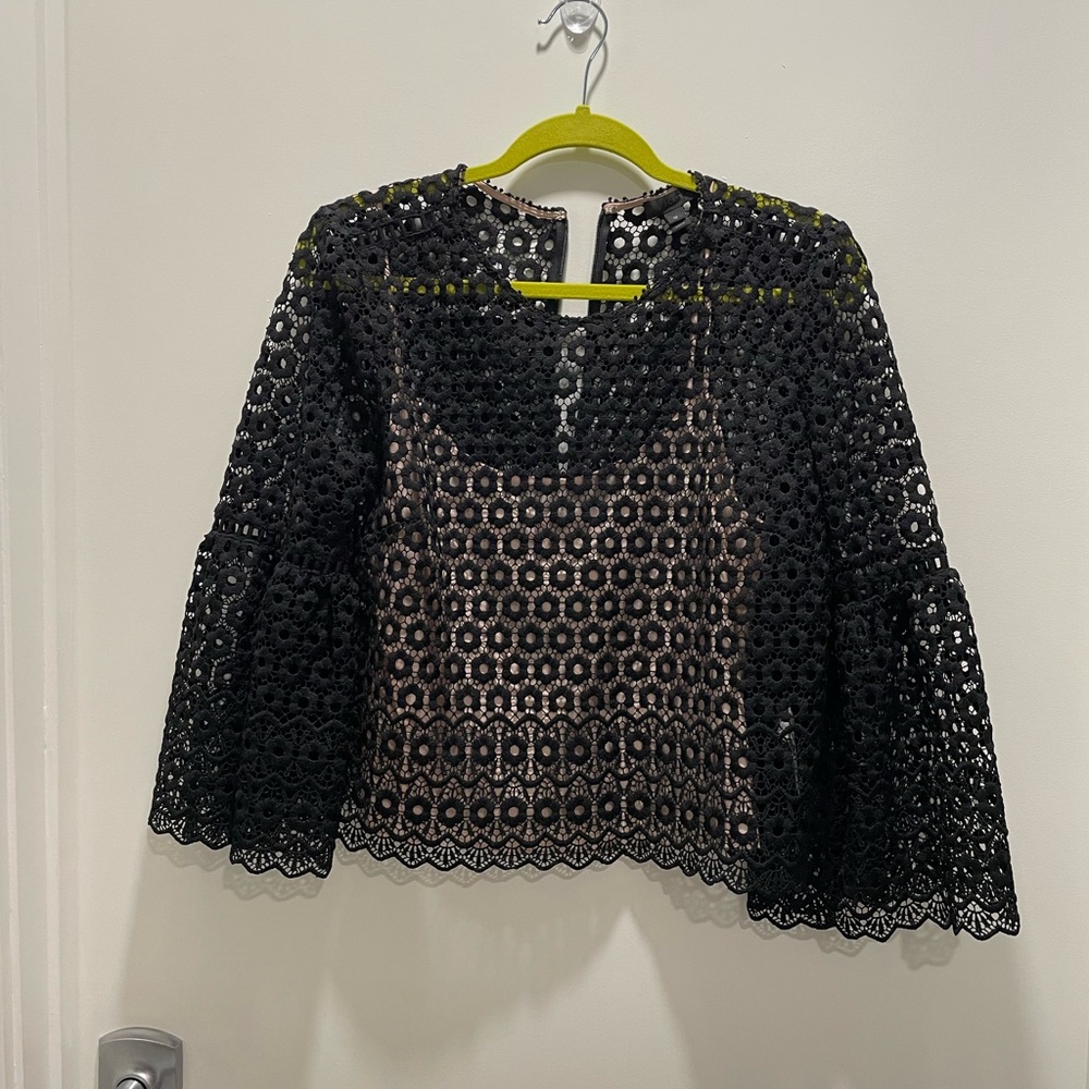J. Crew Black Lace Women's Top